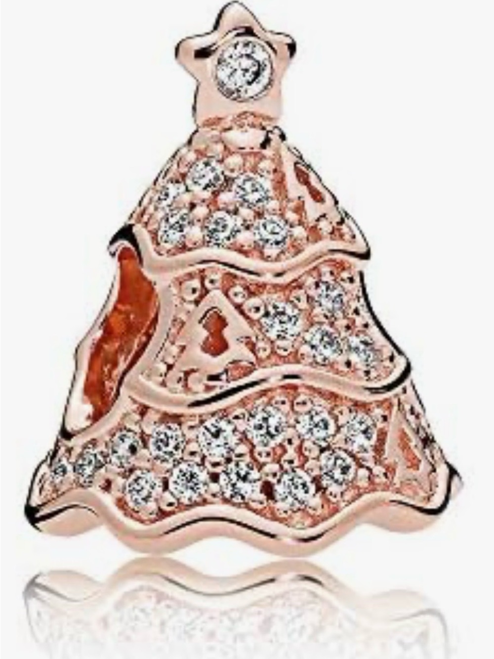 Pandora Twinkling Christmas Tree Charm Rose & Clear CZ